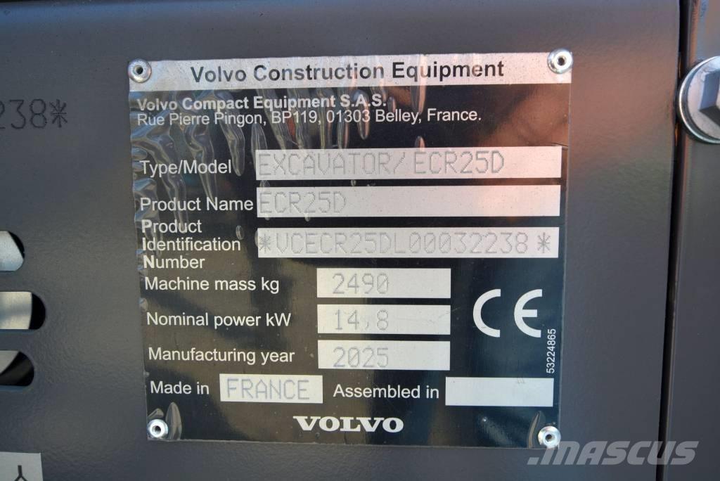 Volvo ECR 25 D Mini bagri <7t