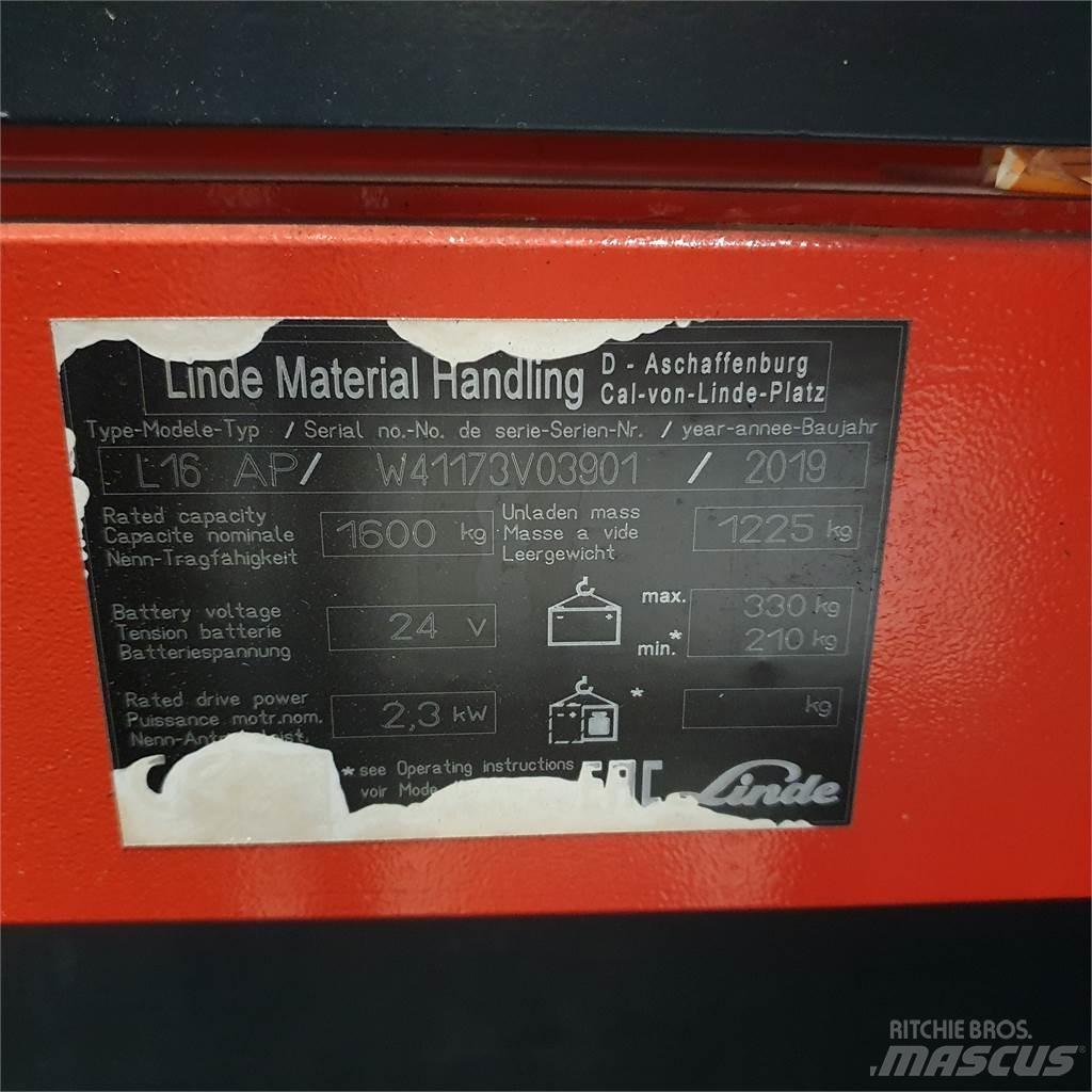 Linde L16APi Ročni električni viličar