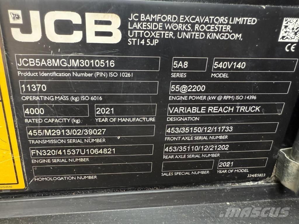 JCB 540-140 Teleskopski viličarji