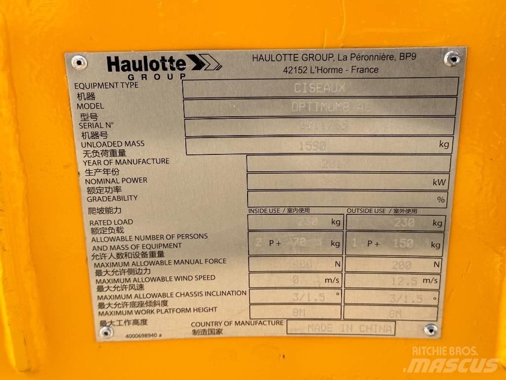 Haulotte OPTIMUM 8 Škarjaste dvižne ploščadi