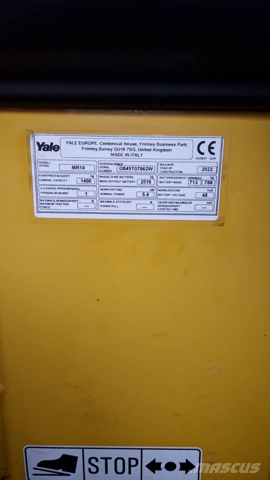 Yale MR14 Viličarji s pomičnim teleskopom