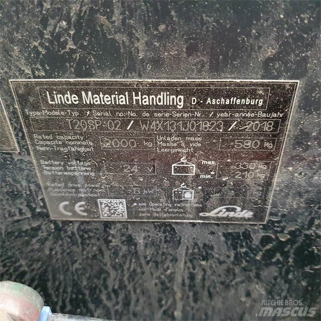 Linde T20SP kurz Električni nizko dvižni viličar