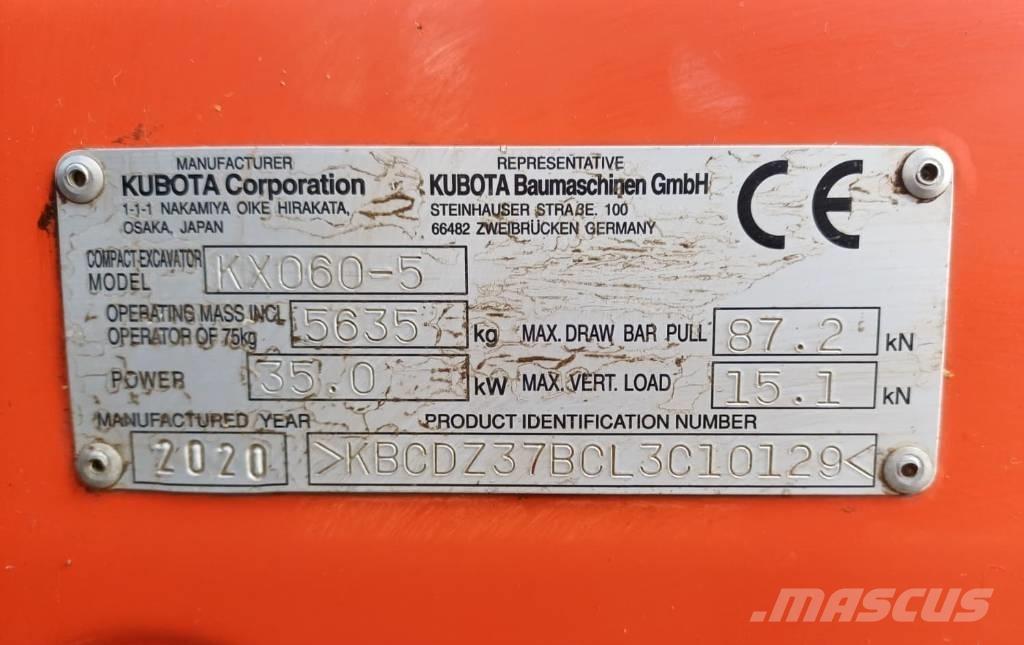 Kubota KX 060-5 Mini bagri <7t