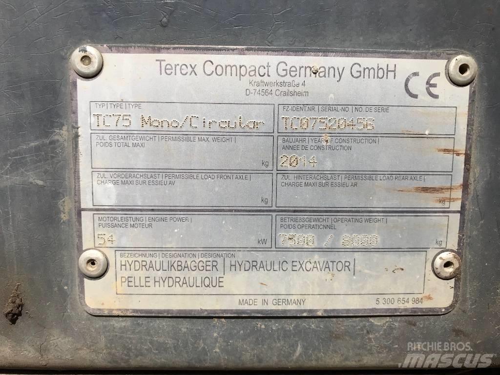 Terex TC 75 Midi bagri 7t – 12t