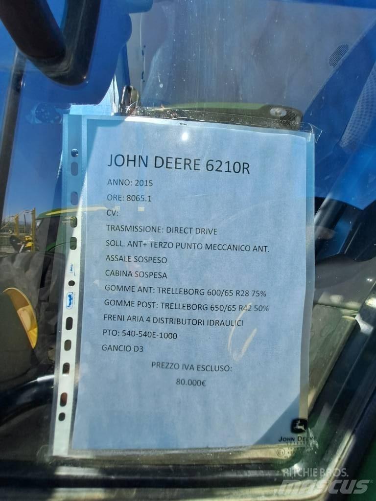 John Deere 6210 R Traktorji