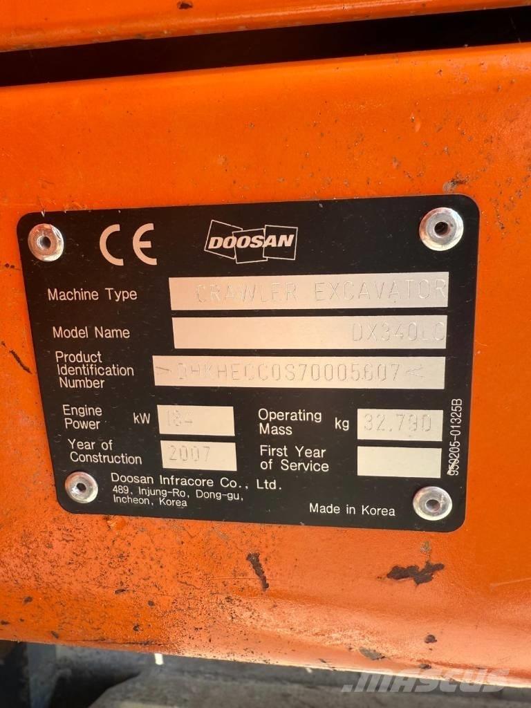 Doosan DX 340 LC Bagri goseničarji