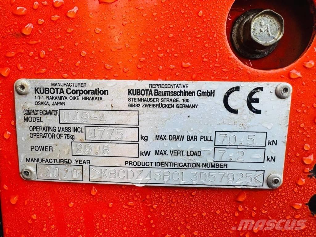 Kubota U 48-4 Mini bagri <7t