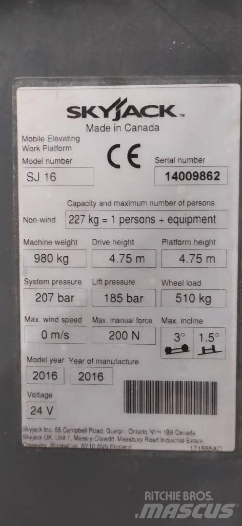 SkyJack SJ 16 Vertikalna dvigala