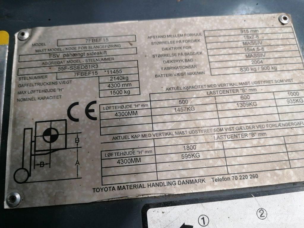 Toyota 5FBEF15 Električni viličarji