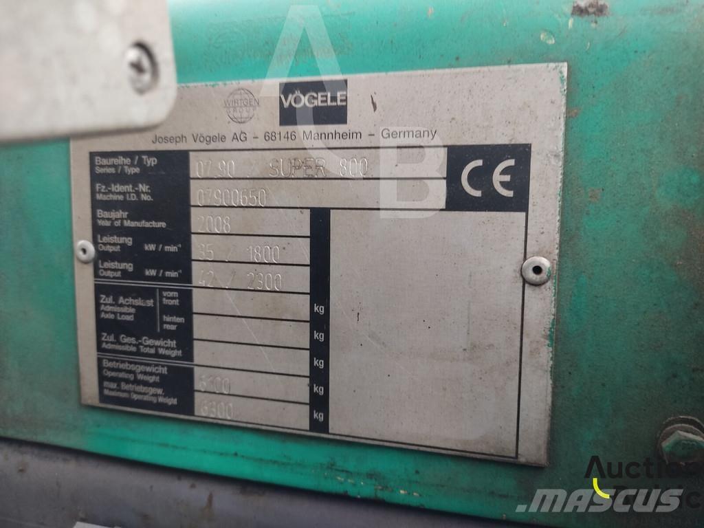 Vögele Super 800 Asfaltni finišerji