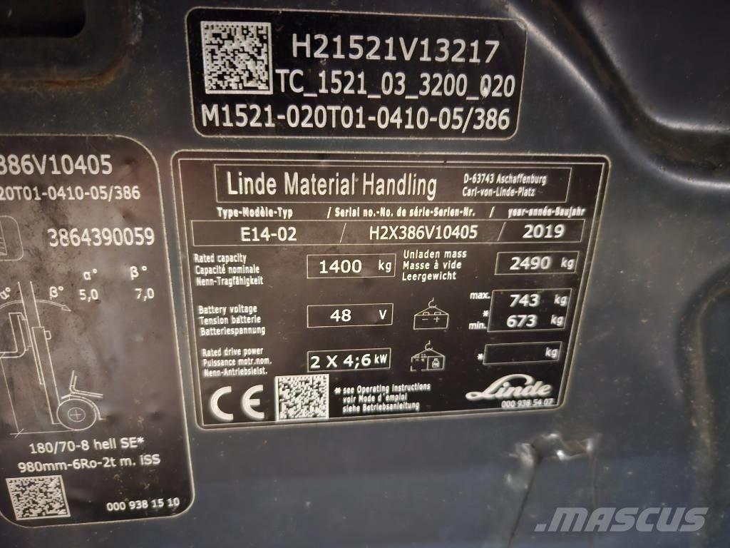 Linde E14 Električni viličarji