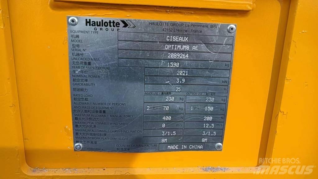 Haulotte OPTIMUM 8 Škarjaste dvižne ploščadi