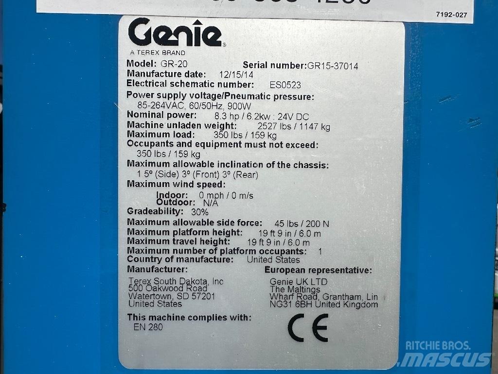Genie GR 20 Vertikalna dvigala