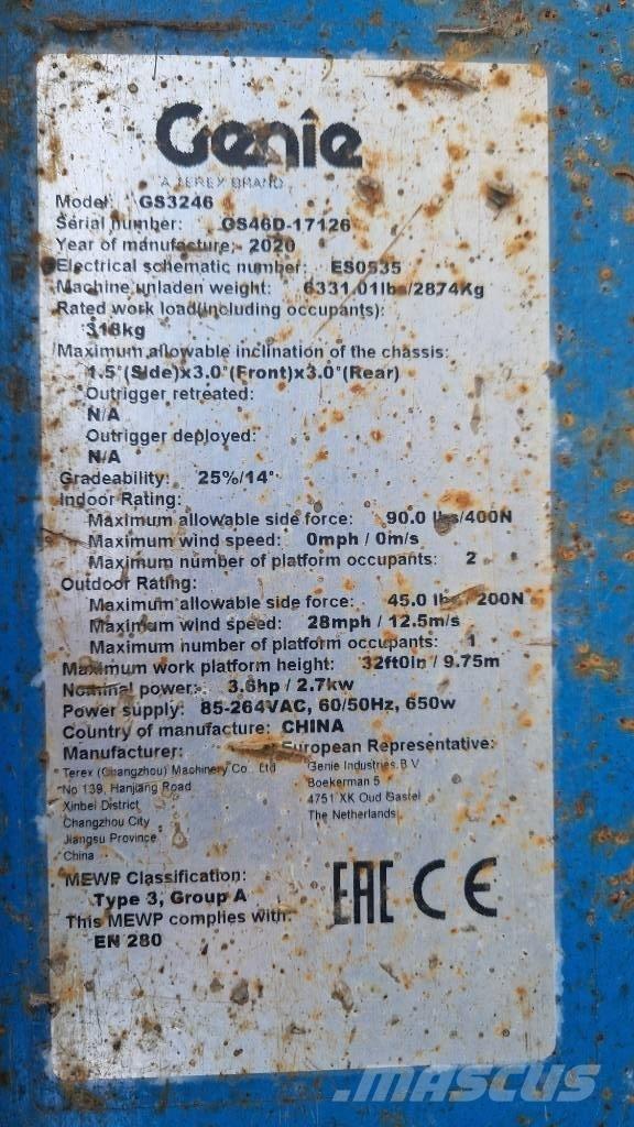 Genie GS 3246 Škarjaste dvižne ploščadi