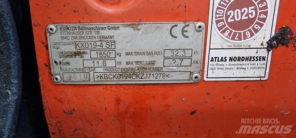 Kubota KX 019-4 Mini bagri <7t