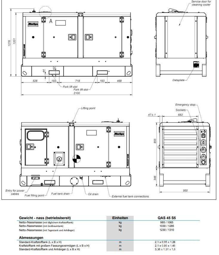 Atlas Copco QAS45 Dizelski agregati