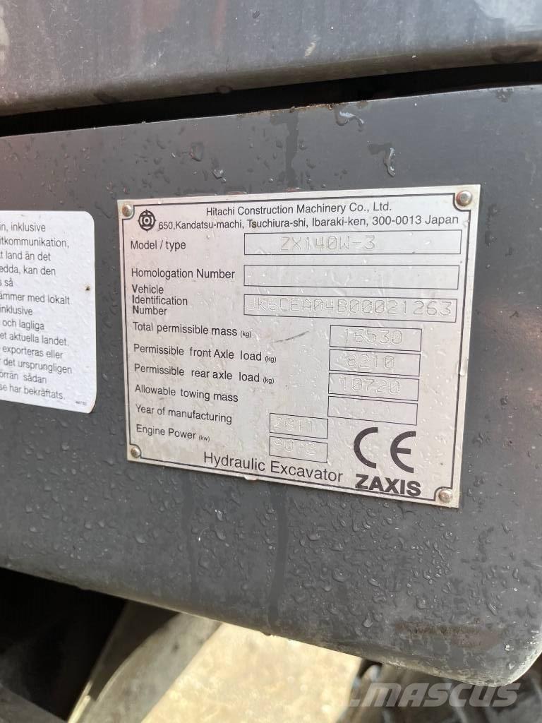 Hitachi ZX140W-3 Bagri na kolesih