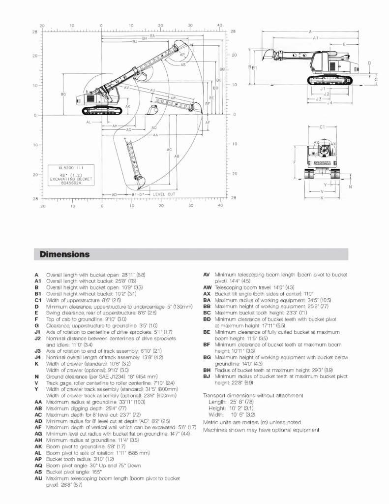 Gradall XL 5200 III Bagri goseničarji