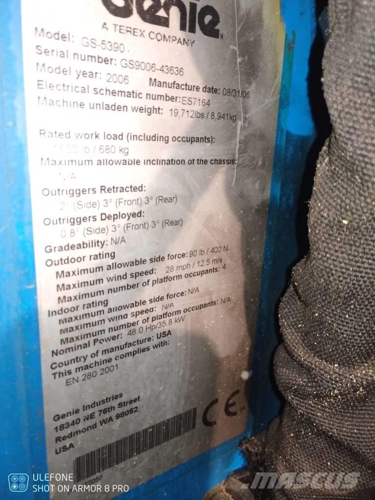 Genie GS 5390 RT Škarjaste dvižne ploščadi