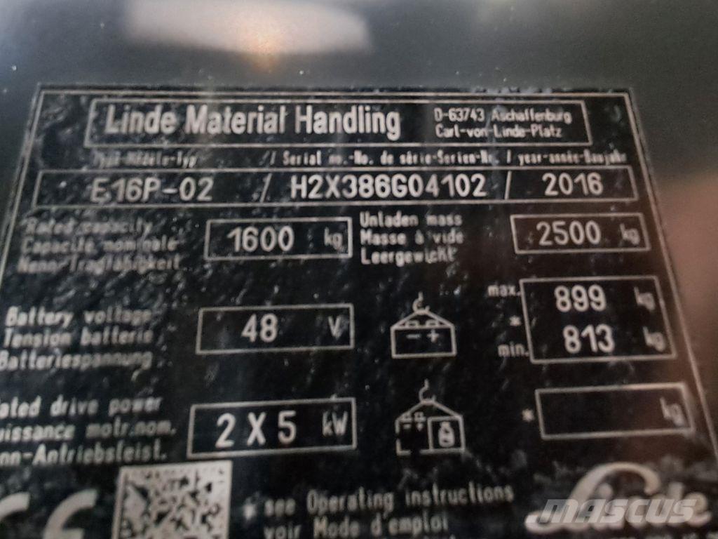 Linde E16P-02 Električni viličarji