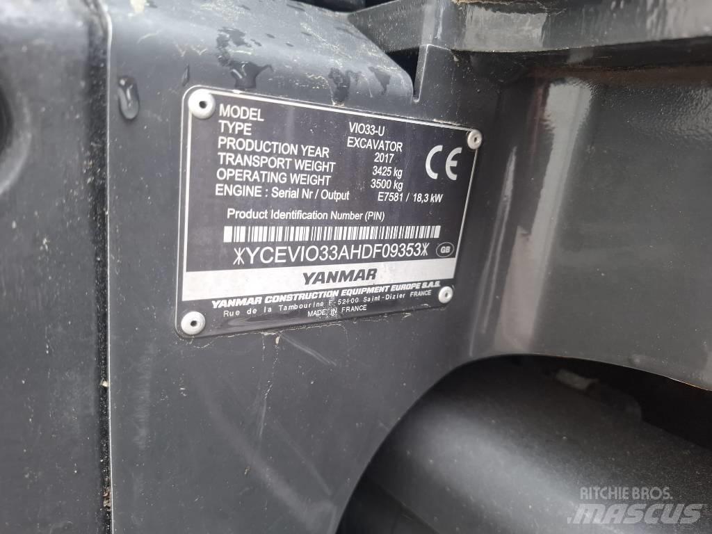 Yanmar Vio 33 U Mini bagri <7t
