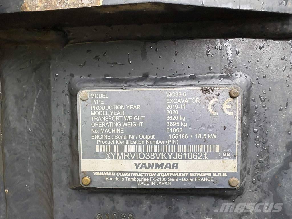 Yanmar Vio 38 Mini bagri <7t