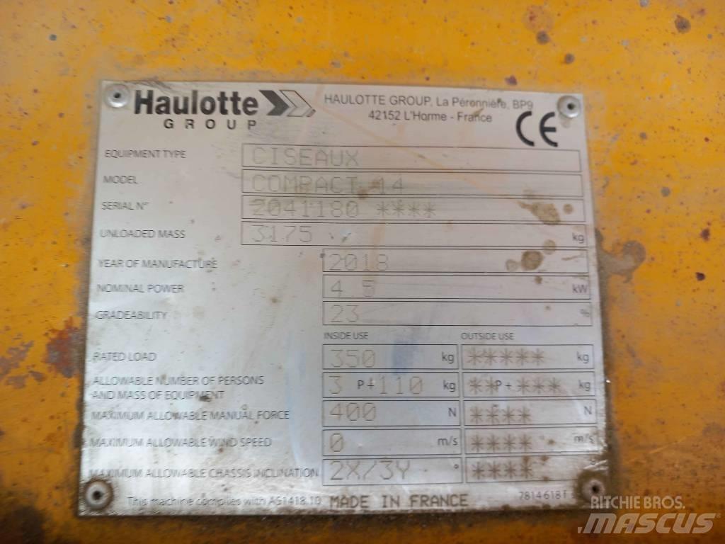 Haulotte Compact 14 Škarjaste dvižne ploščadi