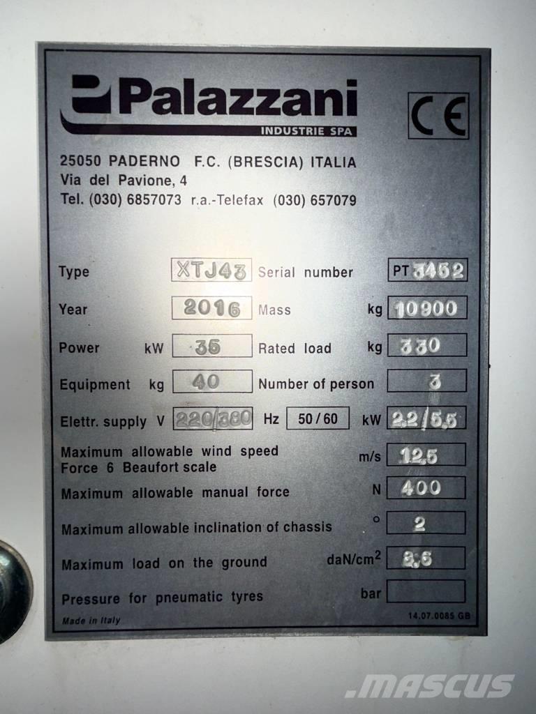 Palazzani XTJ 43 Teleskopske dvižne ploščadi
