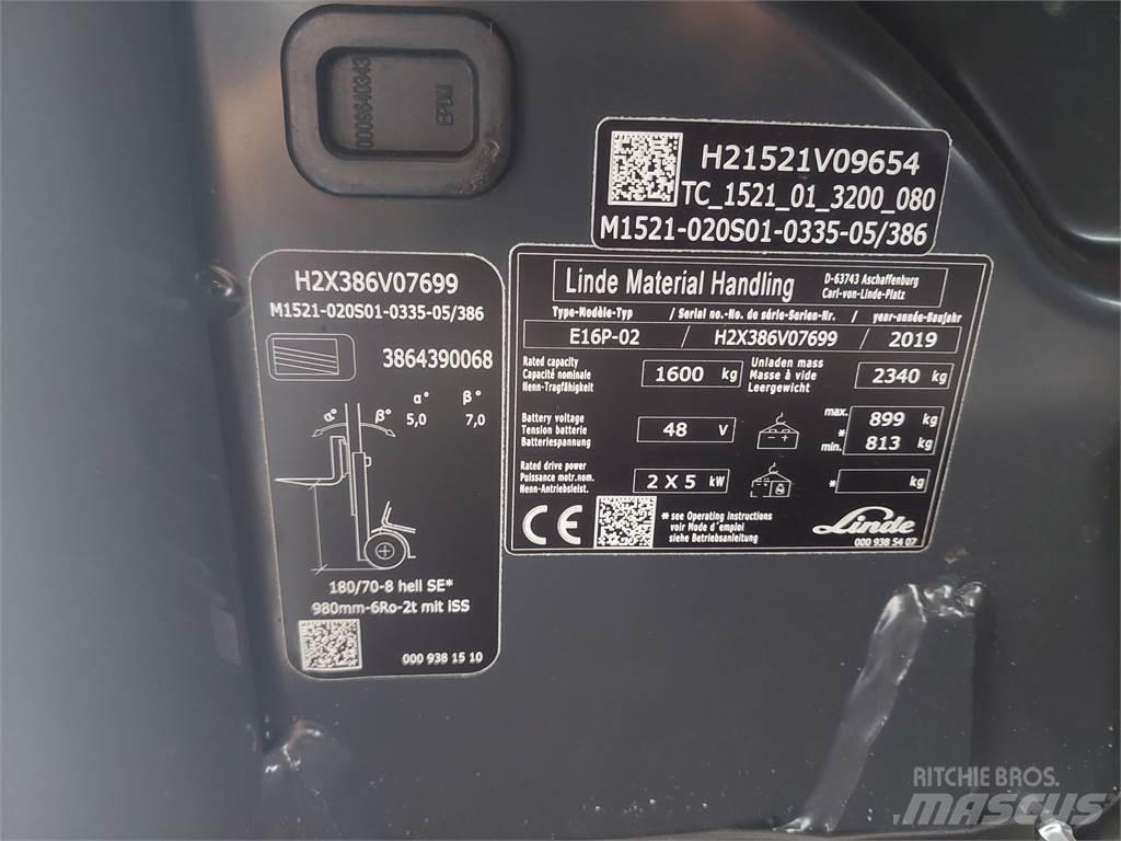 Linde E16P 02 Električni viličarji
