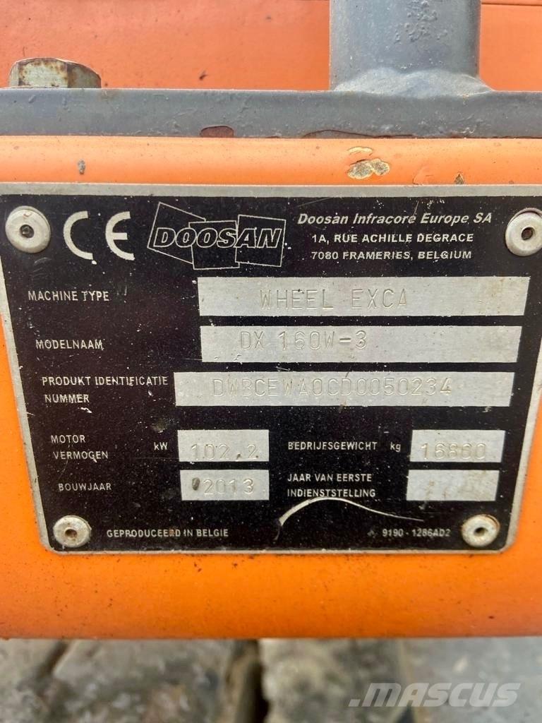 Doosan DX 160 W-3 Bagri na kolesih