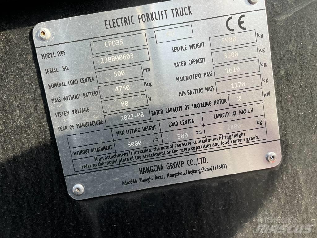 Hangcha CPD35-XD2 Električni viličarji