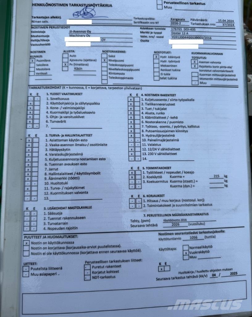 Dexter 12 A Vlečne dvižne ploščadi