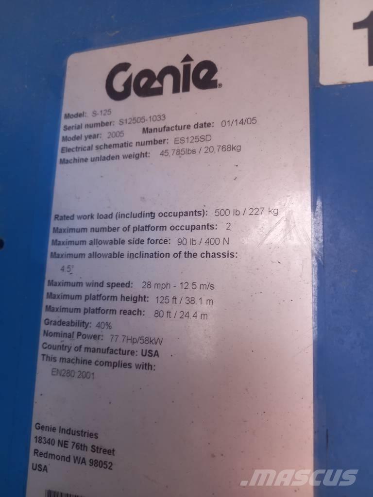 Genie S 125 Teleskopske dvižne ploščadi