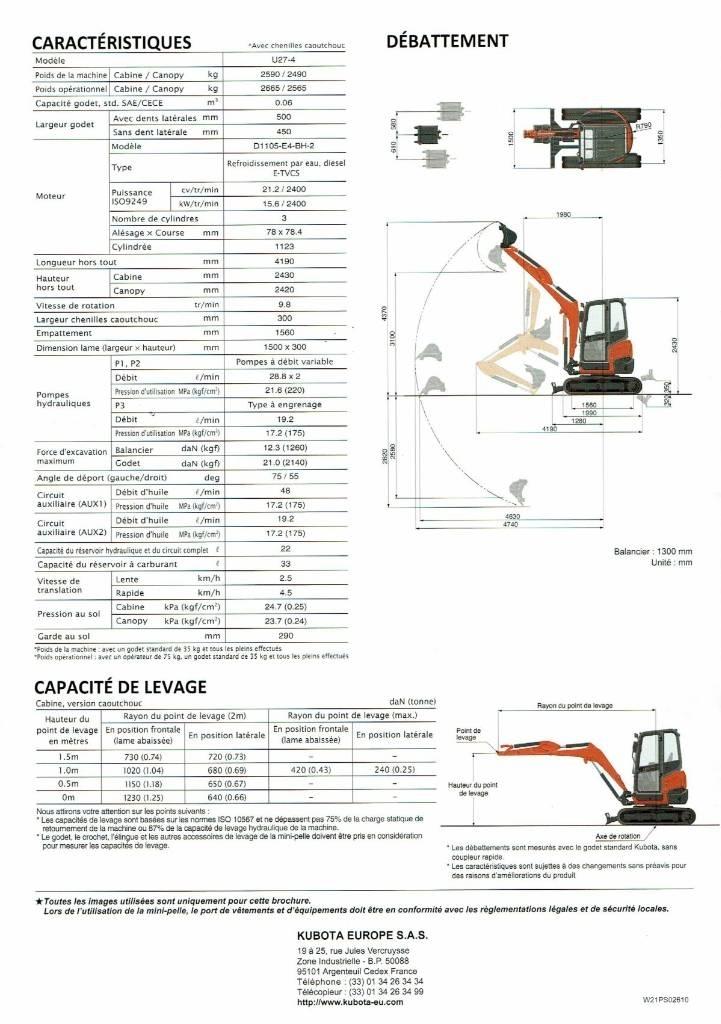 Kubota U 27-4 Mini bagri <7t