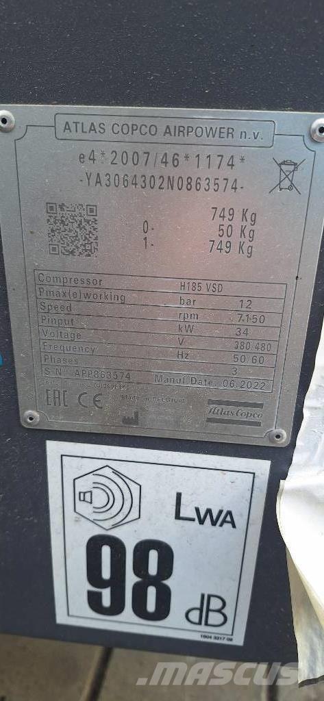 Atlas Copco H185 VSD Kompresorji