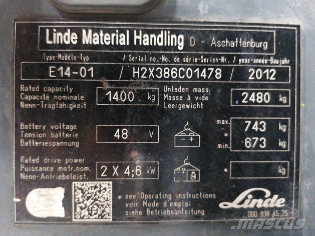 Linde E14-01 Električni viličarji