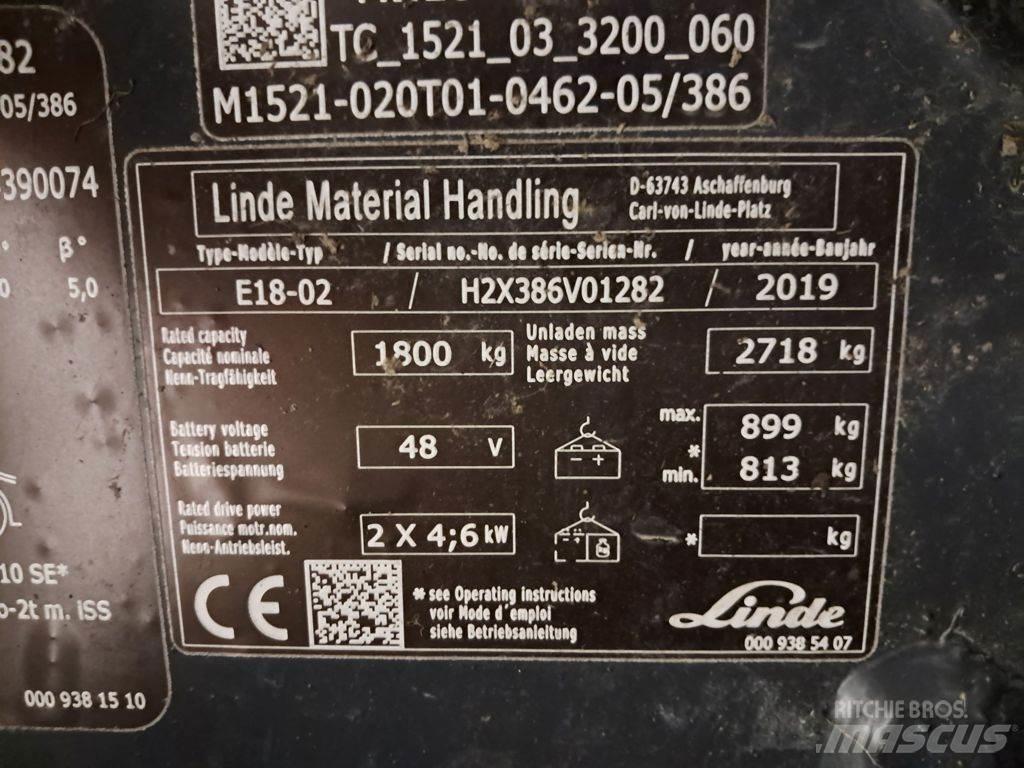 Linde E18-02 Električni viličarji