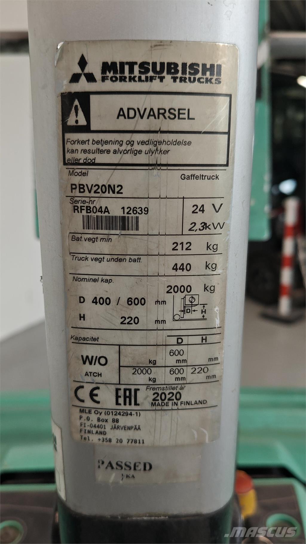 Mitsubishi PBV20N2 Transportni voziček