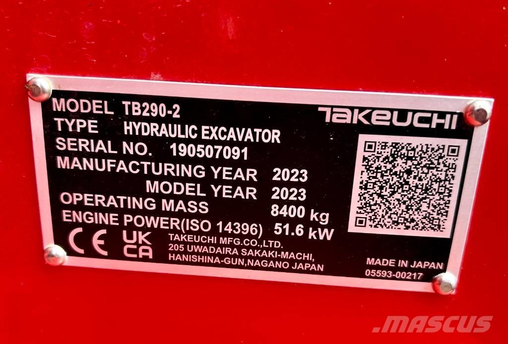 Takeuchi TB 290-2 CV Midi bagri 7t – 12t