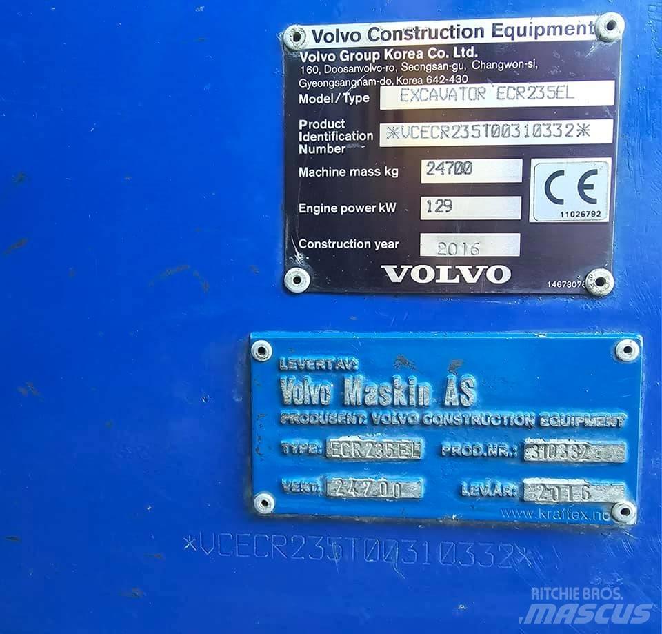 Volvo ECR 235 EL Bagri goseničarji