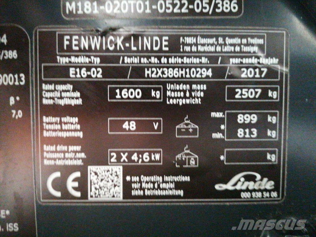 Linde E16 Električni viličarji