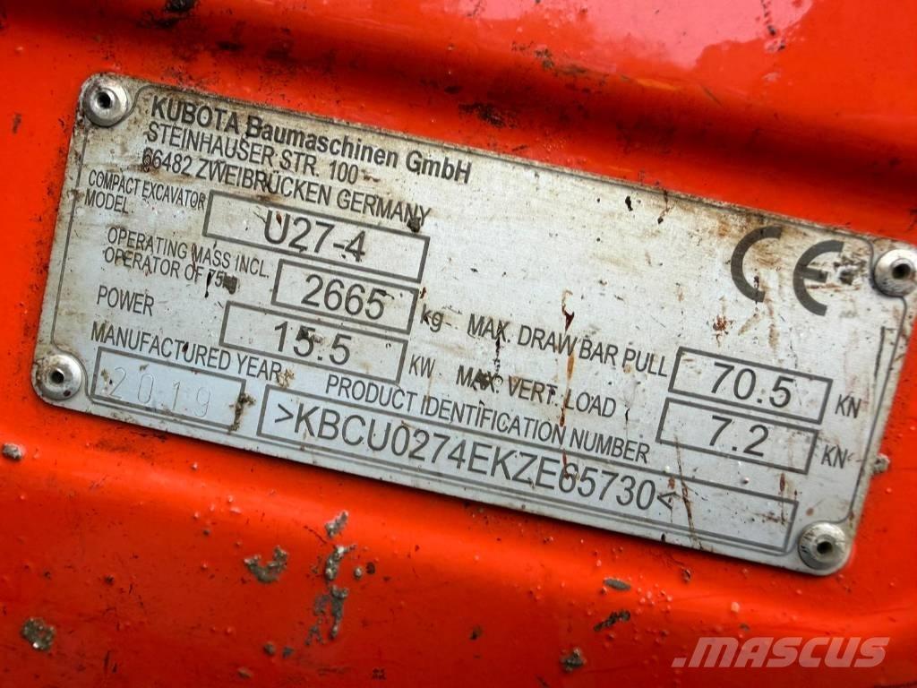 Kubota U 27-4 Mini bagri <7t