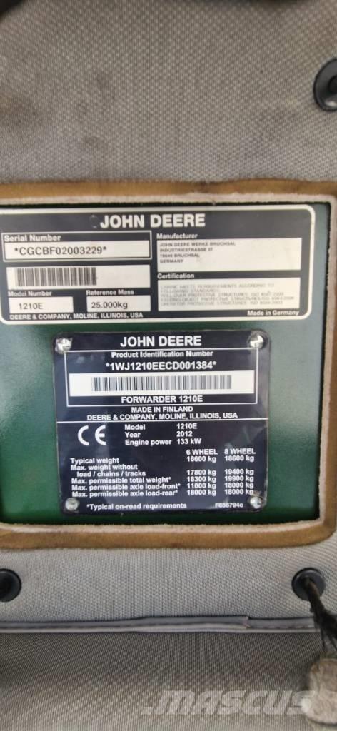 John Deere 1210 E Forwarderji