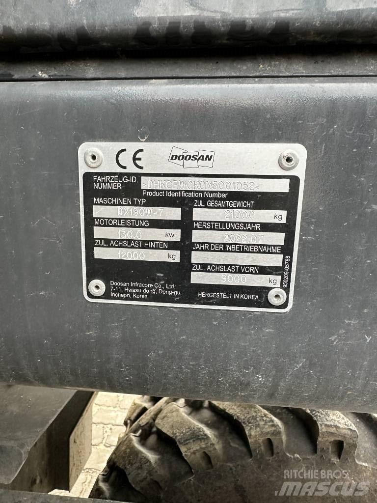 Doosan DX 190 W-7 Bagri na kolesih
