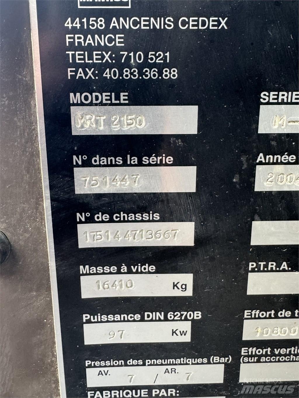 Manitou MRT 2150 Teleskopski viličarji