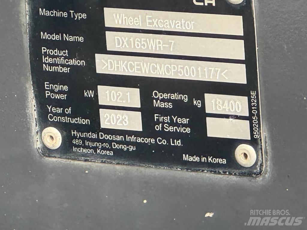Doosan DX165WR-7 Bagri na kolesih