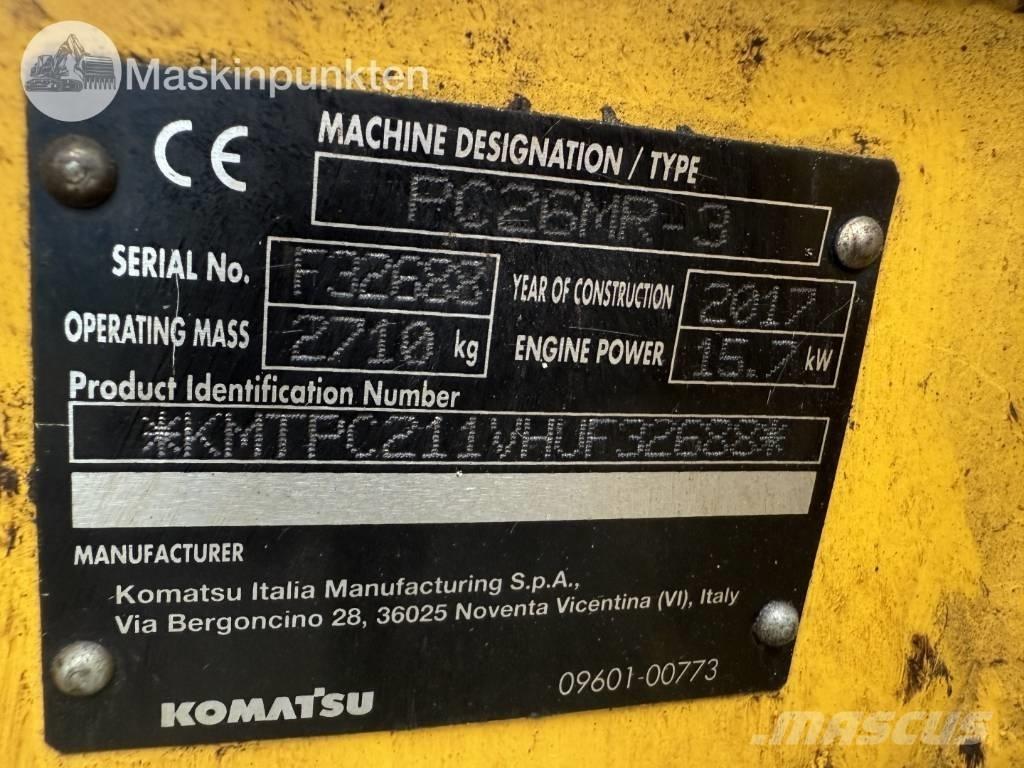 Komatsu PC 26 MR Mini bagri <7t