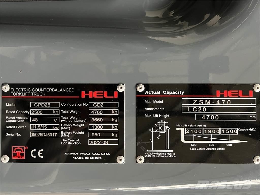 Heli CPD25 GD2 / NEU Električni viličarji