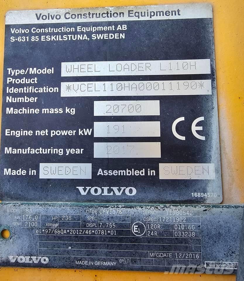 Volvo L 110 H Kolesni nakladalci
