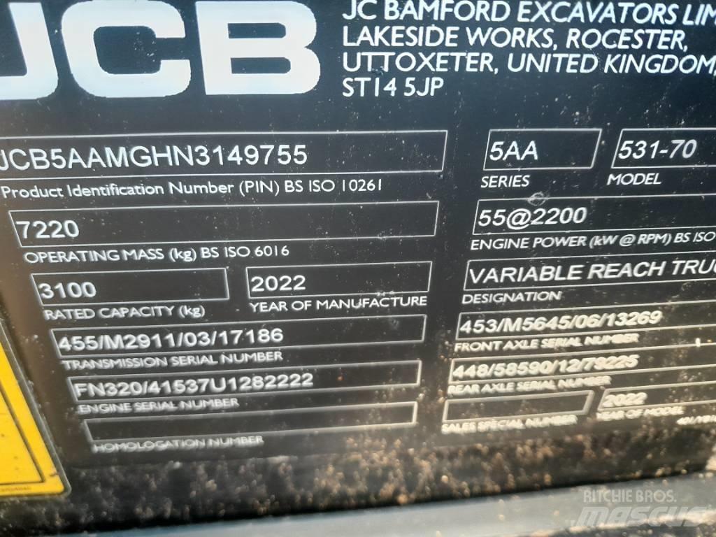 JCB 531-70 Kmetijski teleskopski nakladalci
